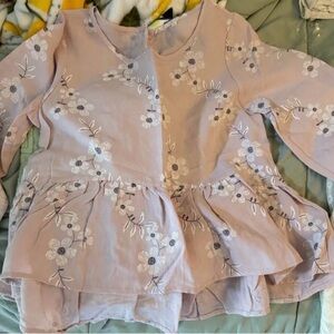 Floral Embroidered Women's Top - Lavender